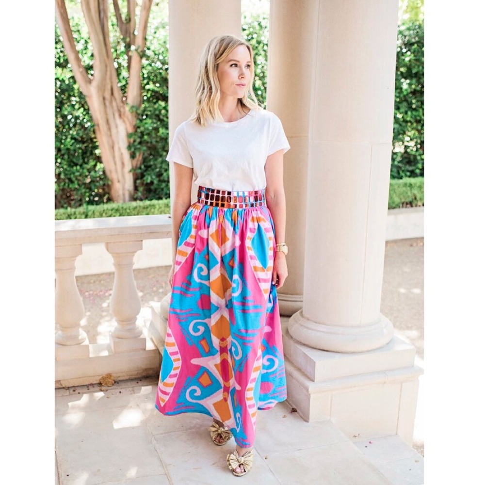 Sheridan French Women’s Jenny Fancy Bubblegum Sky Maxi Skirt